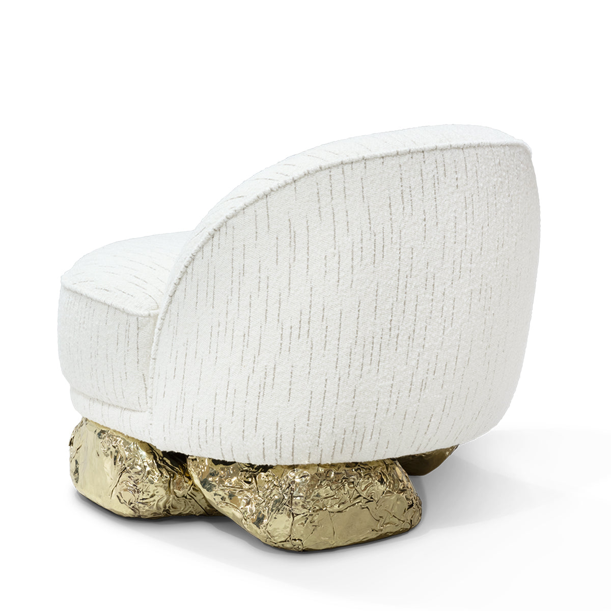 Brass Wood Sculptural Form Sideboard Living Room