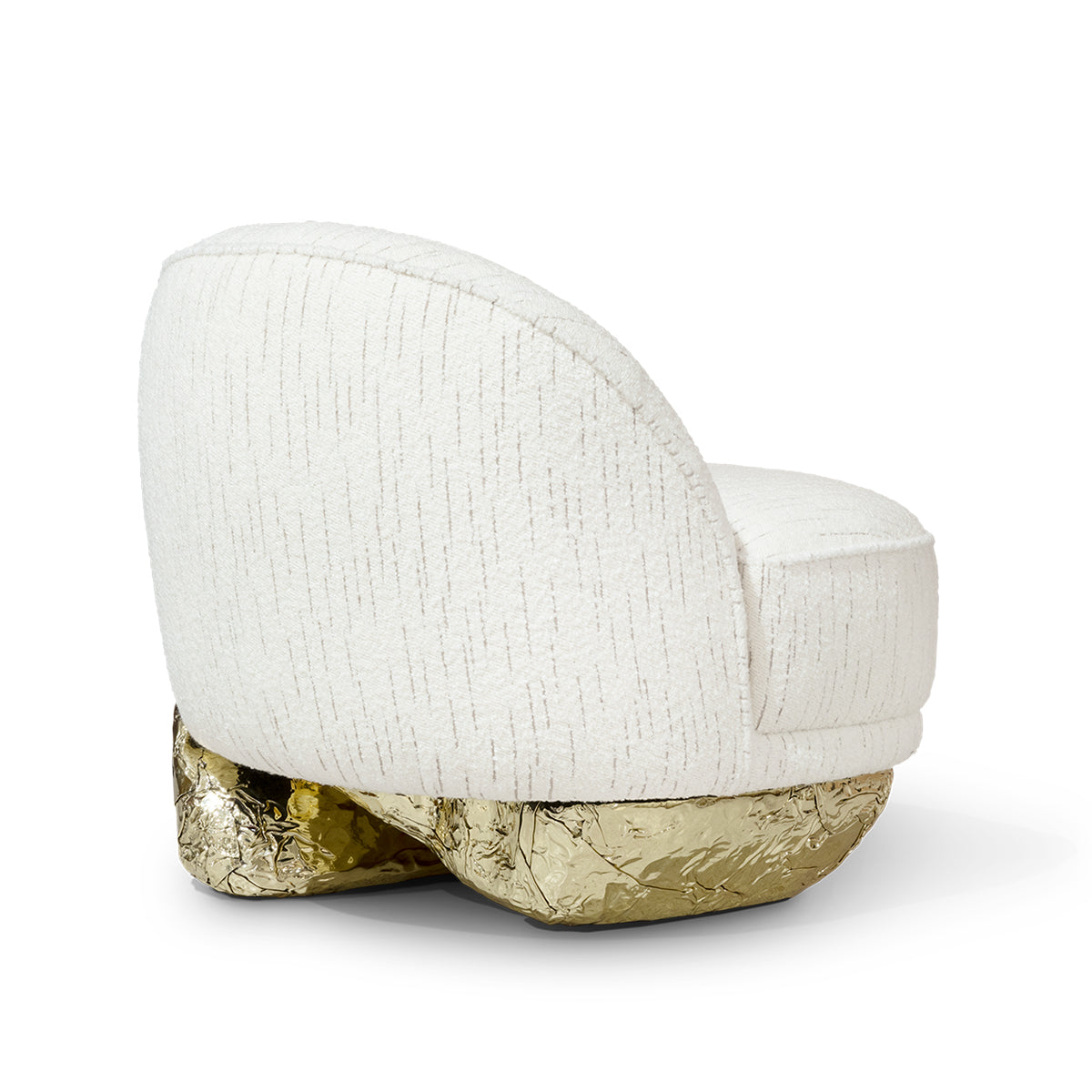 Brass Wood Sculptural Form Sideboard Living Room