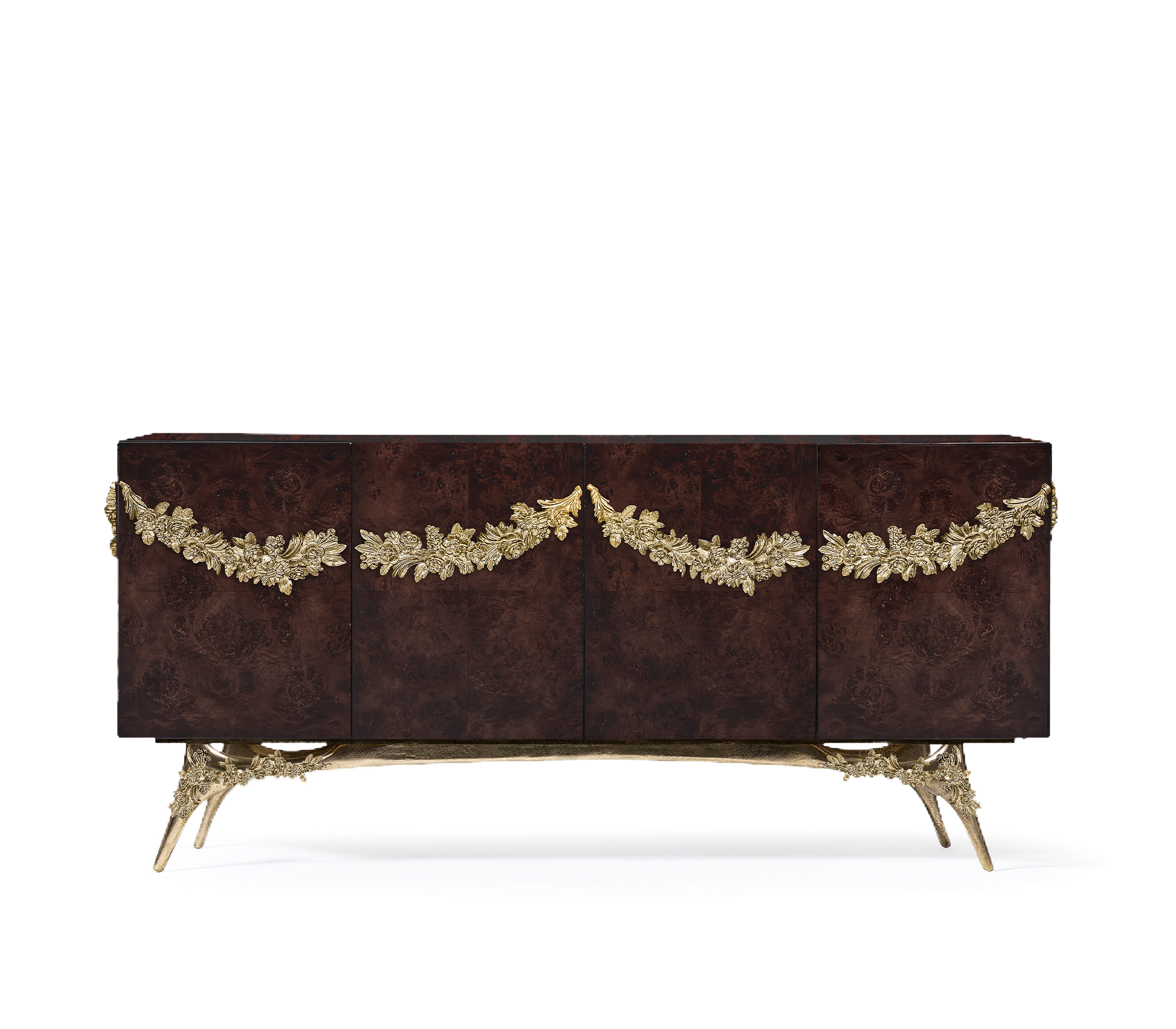Walnut Burl Sideboard Buffet Cabinet