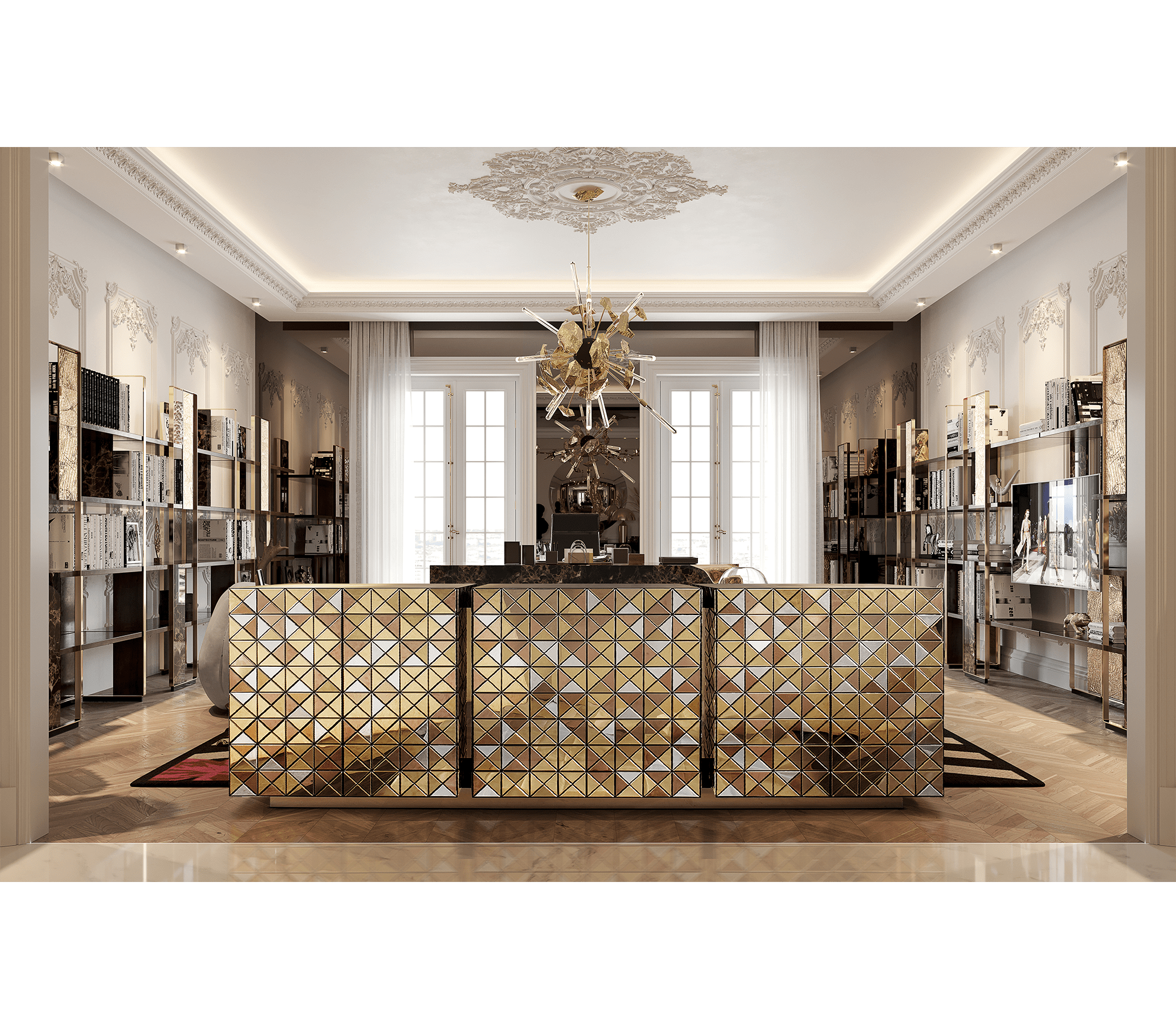 Anodized Metal Sideboard Cabinet