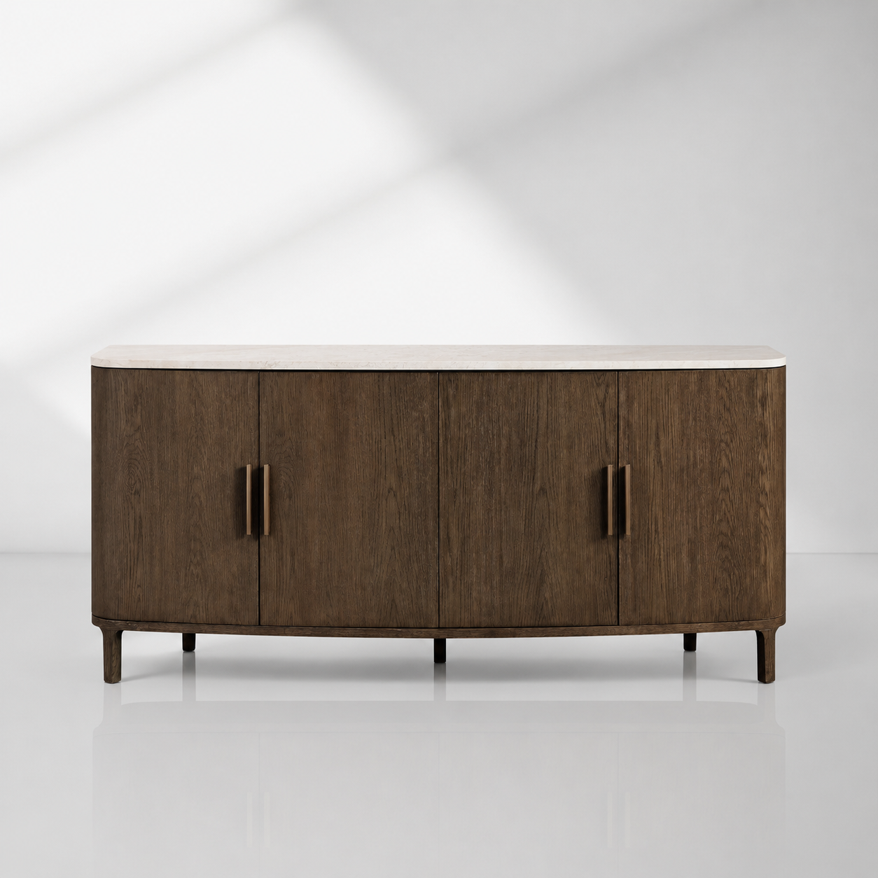 Danny Marble Top Sideboard Oak Wood Buffet Buffet Table Cabinet Country Entryways TV Cabinet