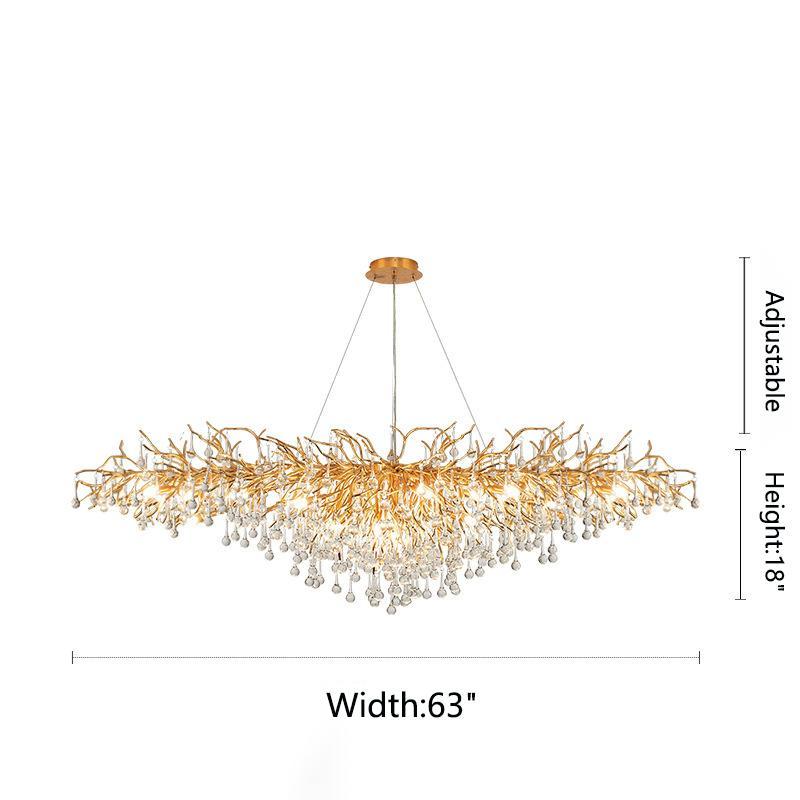 Housegent Tree Branch Kala Gold Branch Crystal Chandelier