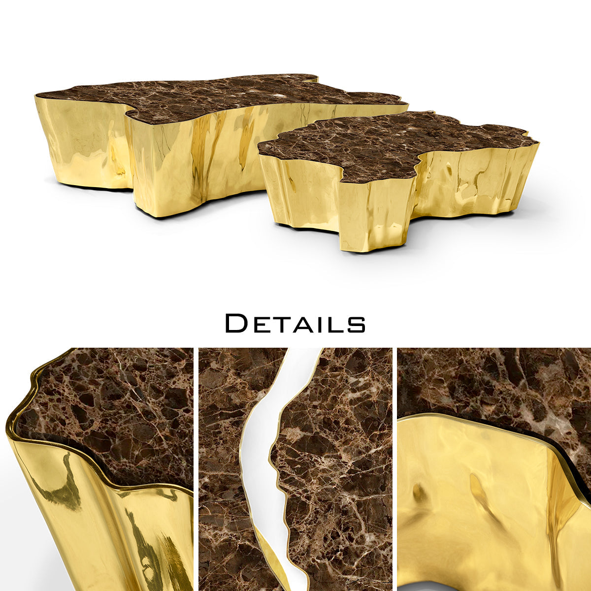Brass Sculptural Form Coffee Table
