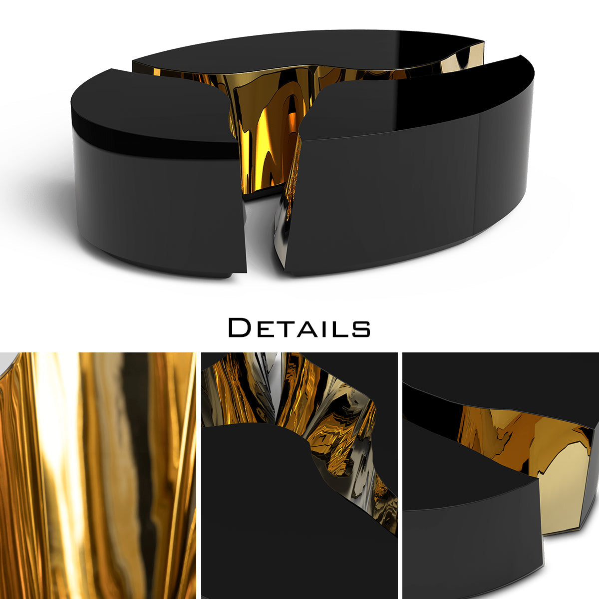 Brass Sculptural Form Dining Table