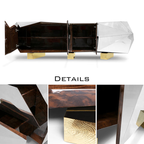 Hidden Storage Faceted Design Sideboard