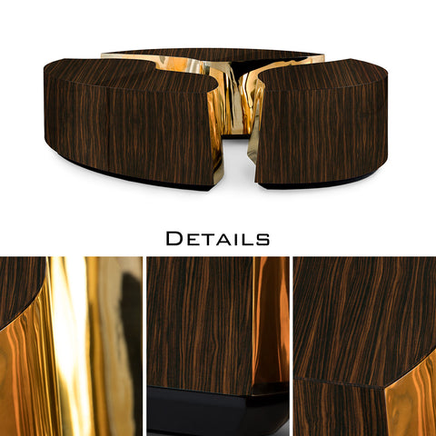 Brass Sculptural Form Dining Table