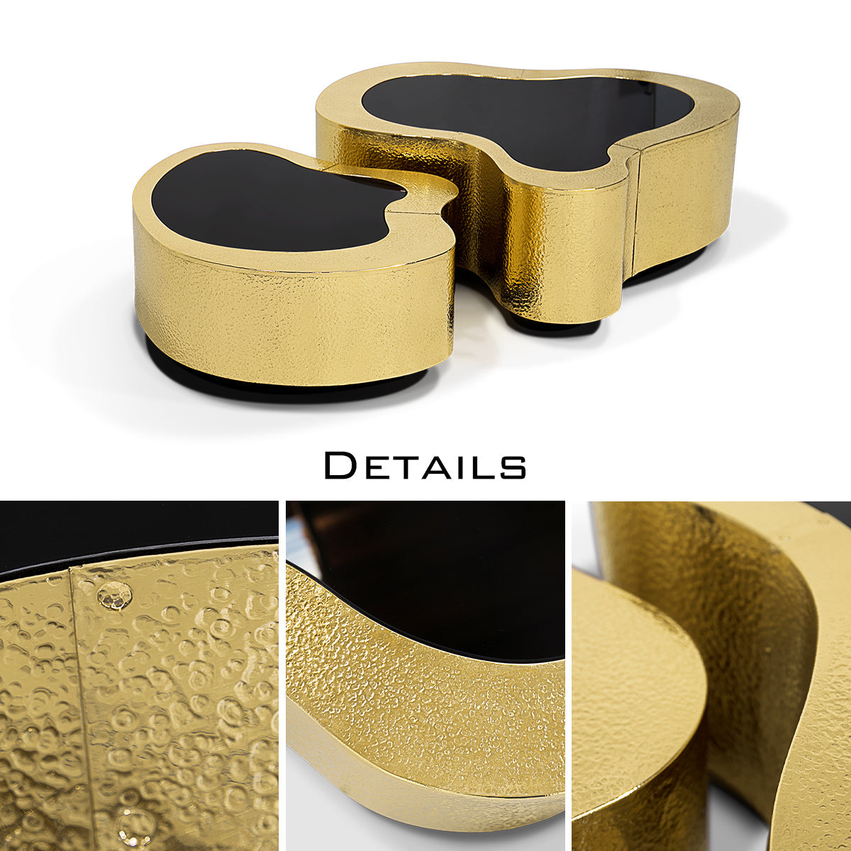 Brass Sculptural Form Coffee Table Living Room
