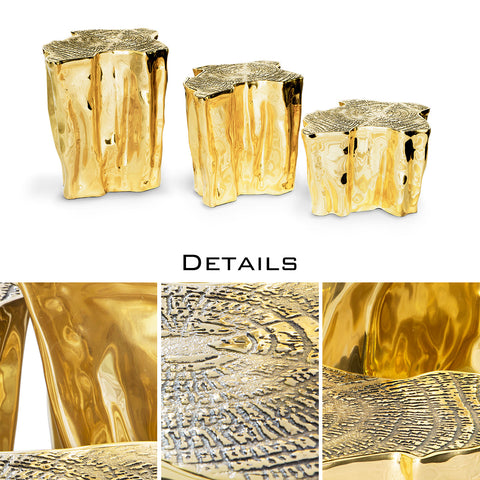 Brass White Sculptural Form Coffee Table