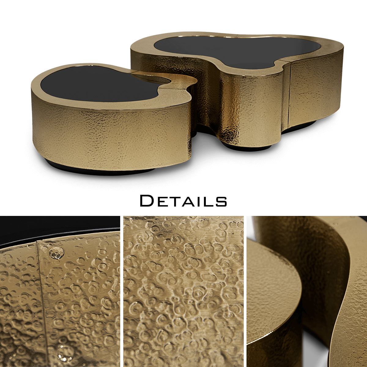 Brass Sculptural Form Coffee Table Living Room
