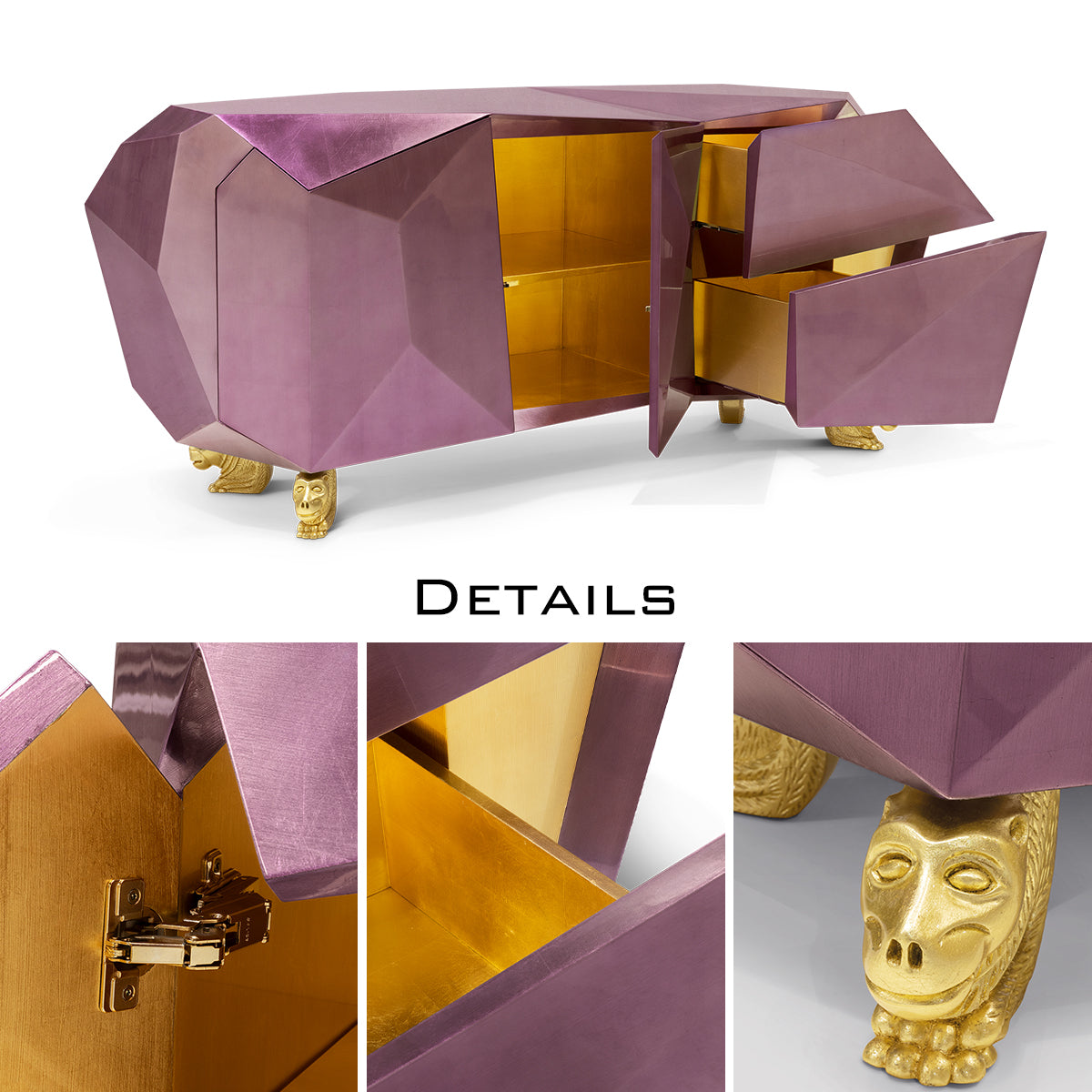 Diamond-Inspired Sideboard Cabinet