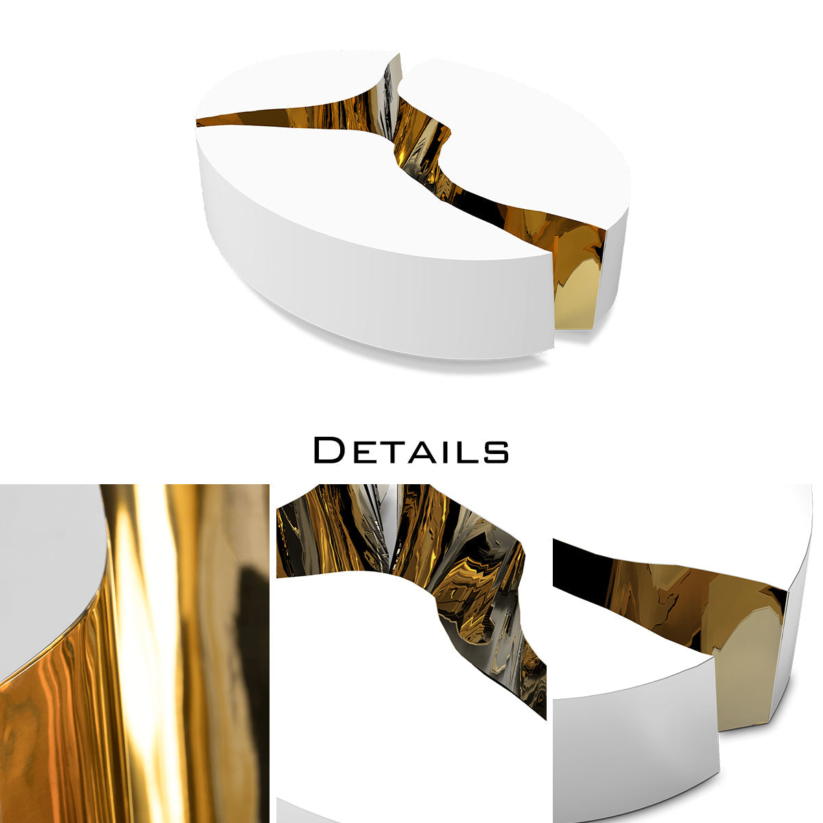 Brass Sculptural Form Dining Table