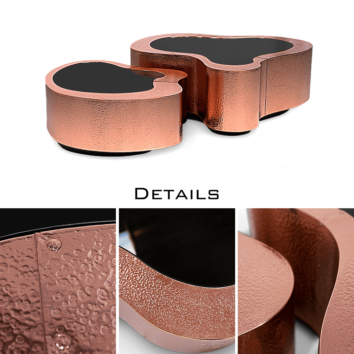Brass Sculptural Form Coffee Table Living Room