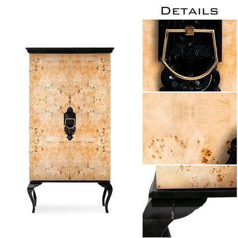 Sculptural Display Cabinet with Glass Shelves and Storage