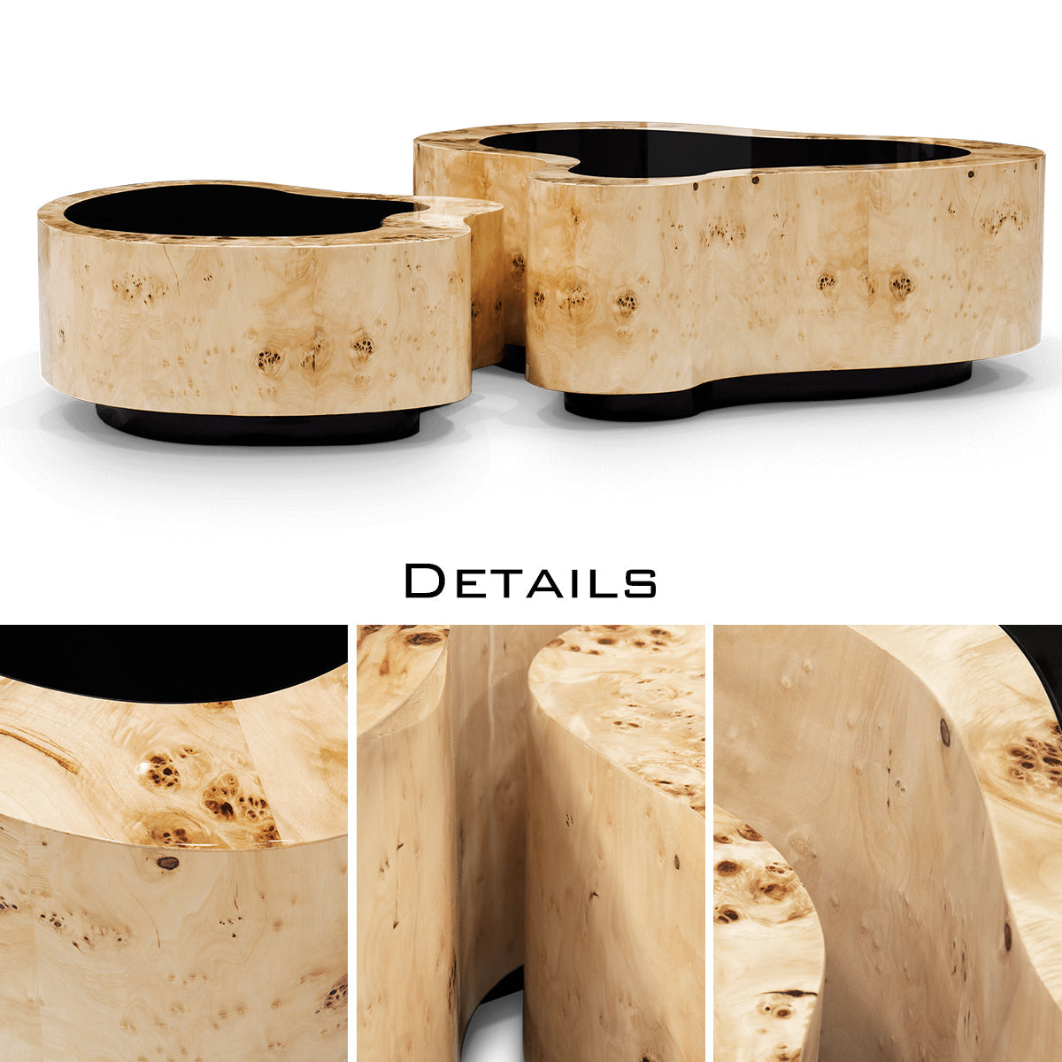 Brass Sculptural Form Coffee Table Living Room