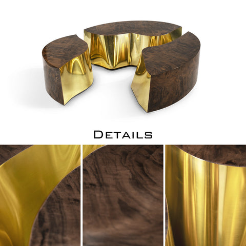 Brass Sculptural Form Dining Table