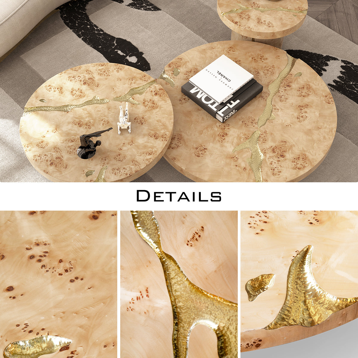 Brass Glass Gold Sculptural Form Coffee Table