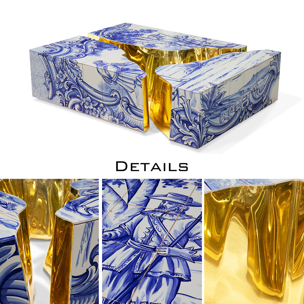 Brass Glass Sculptural Form Coffee Table Living Room