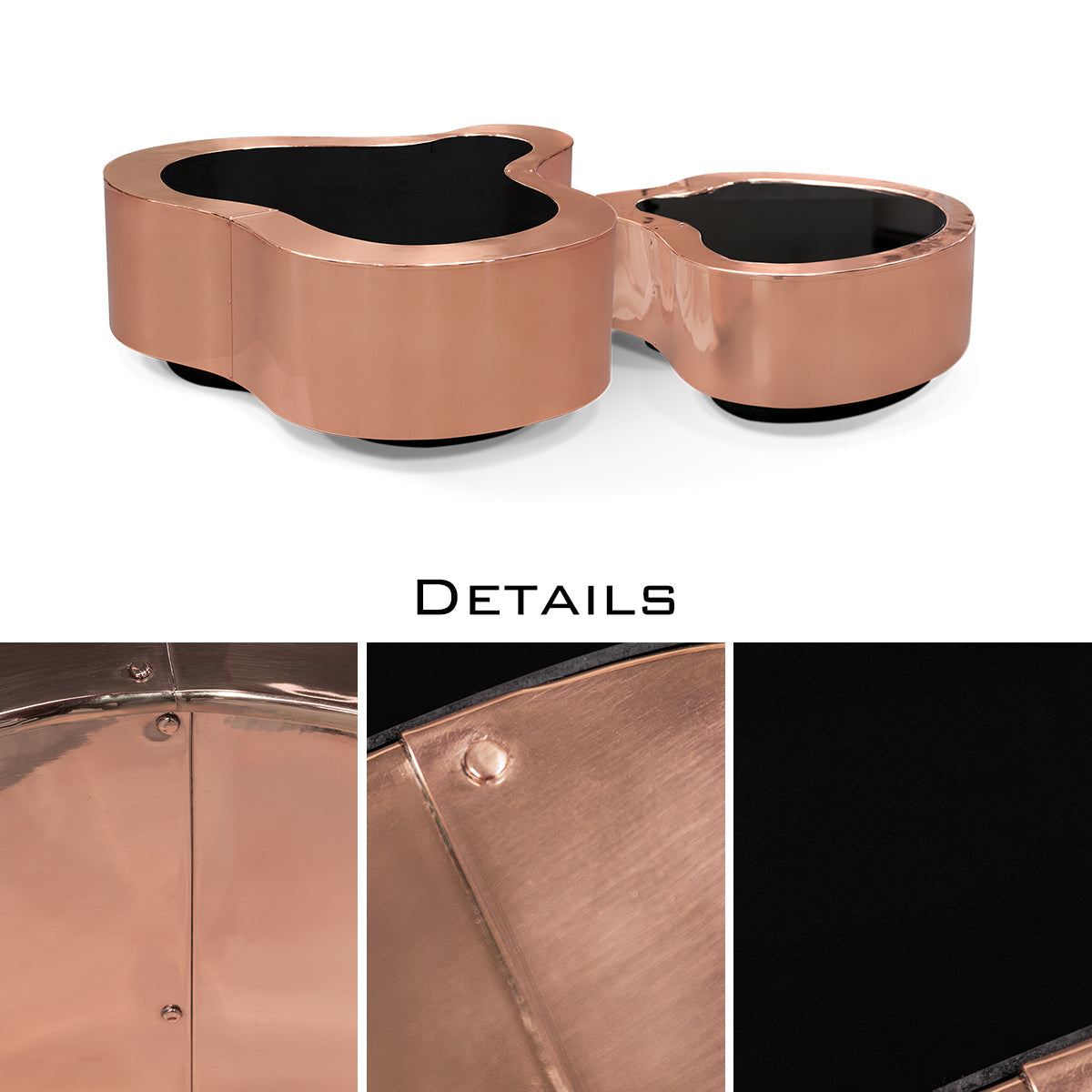 Brass Sculptural Form Coffee Table Living Room