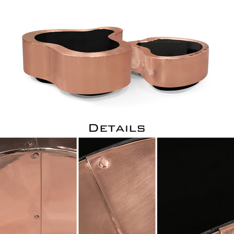 Brass Sculptural Form Coffee Table Living Room