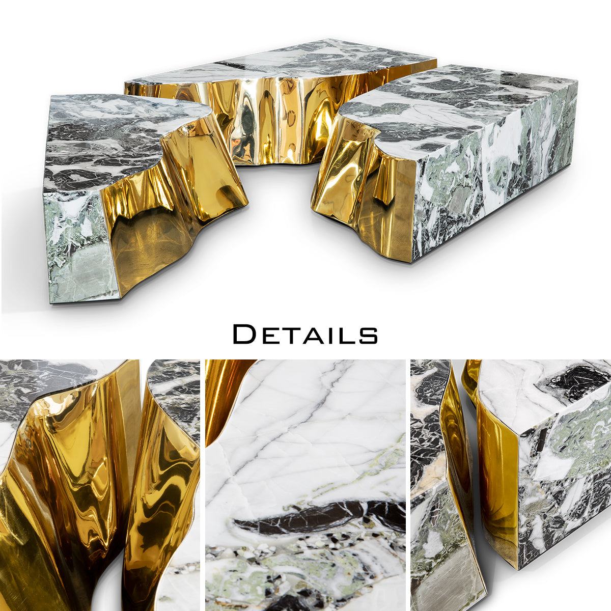 Brass Glass Sculptural Form Coffee Table Living Room