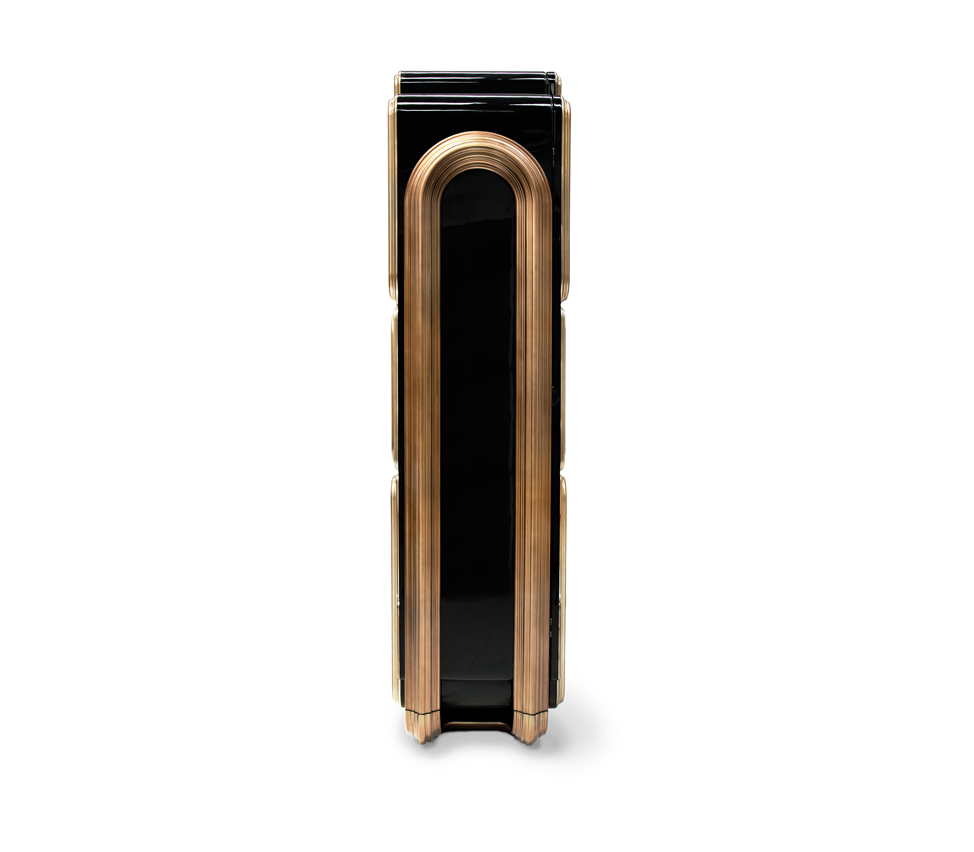 Brass Glass Hidden Storage Bar Cabinet