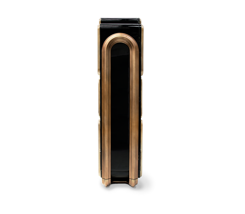 Brass Glass Hidden Storage Bar Cabinet