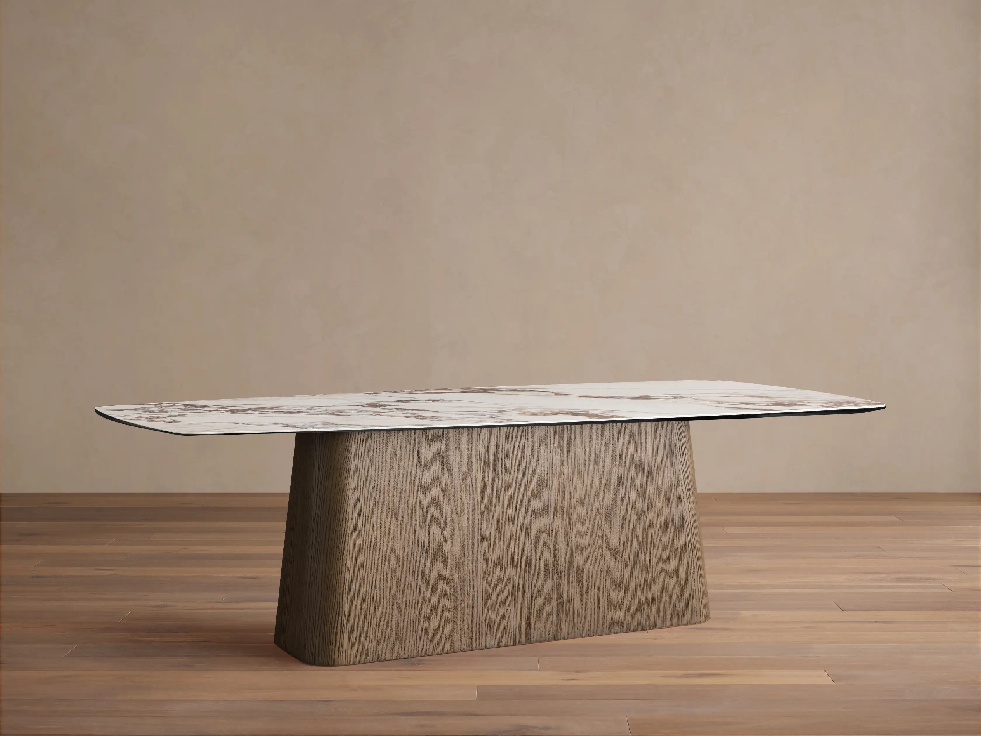Vincenza Rectangular Ceramic Top Dining Table with Toulouse Base