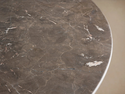 Saint Germain Round Marble Top Dining Table with Rennes Base