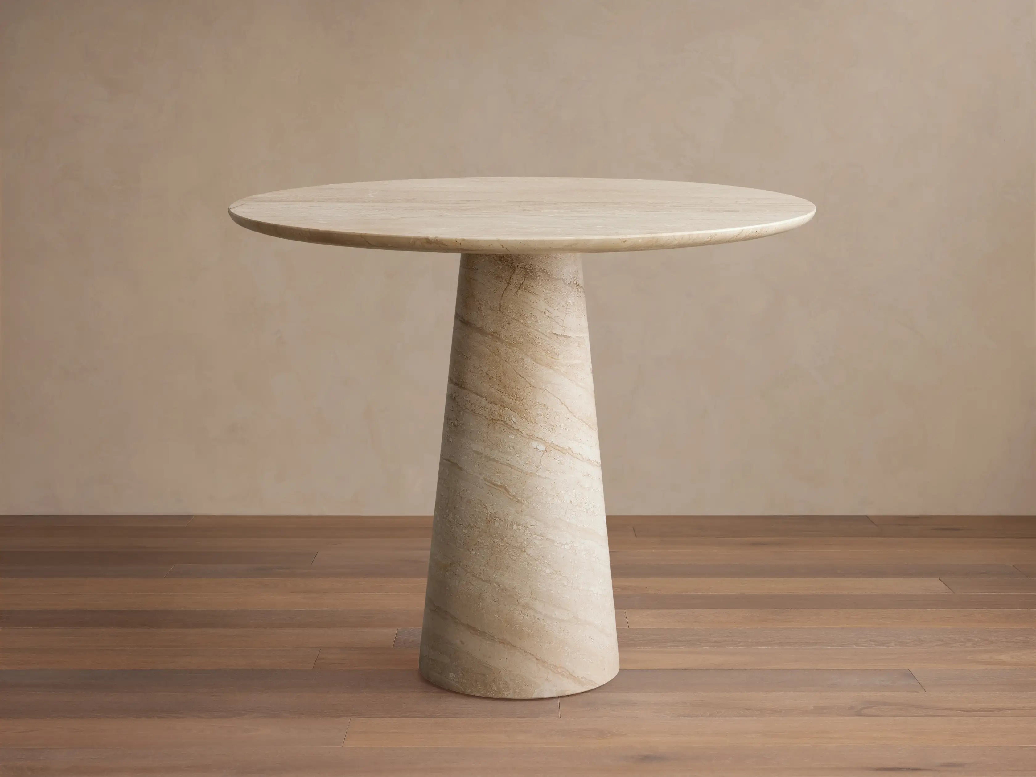 Hemmings Bistro Table Solid Stone Round Modern Minimalist Dining