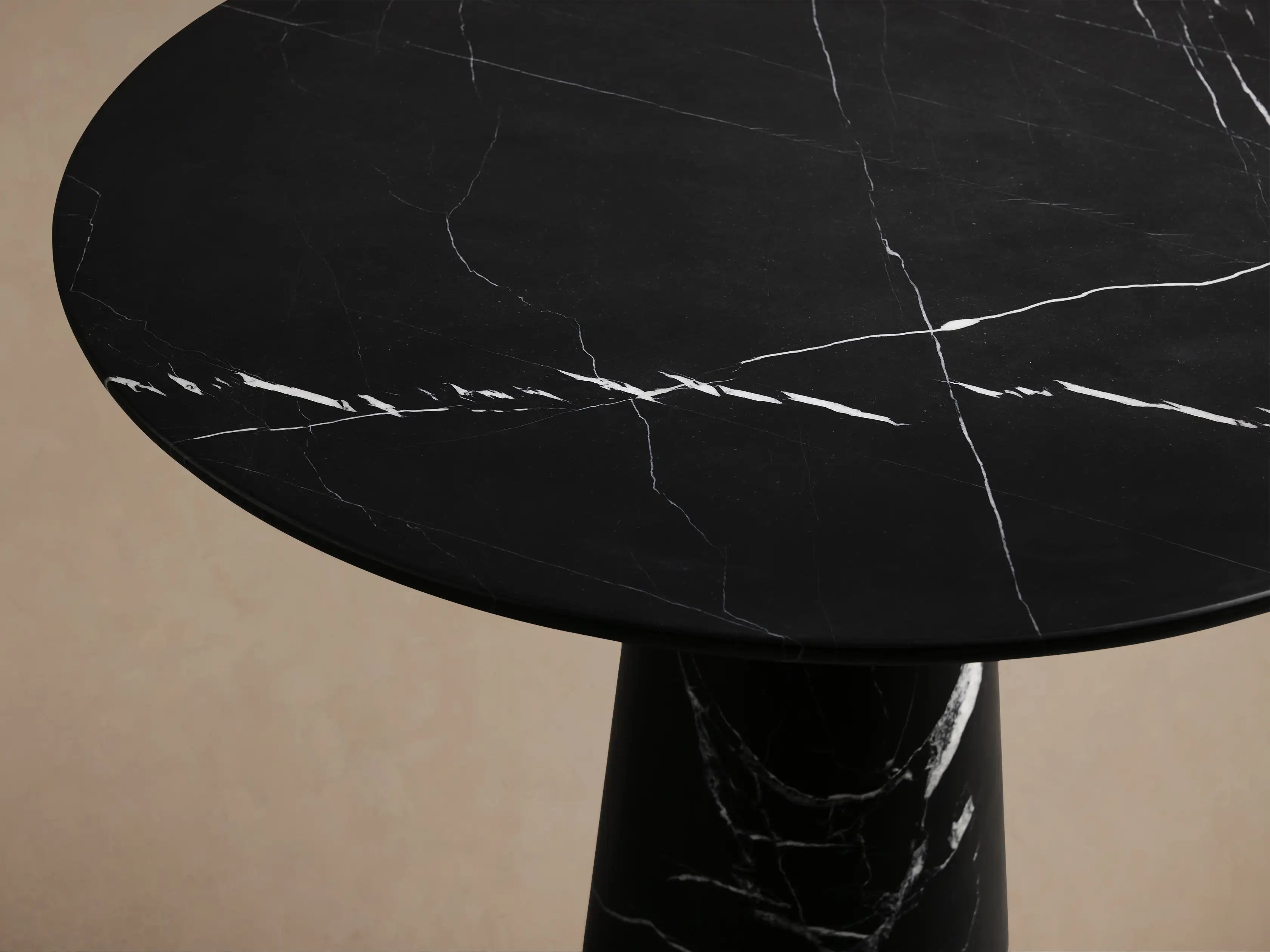 Hemmings Bistro Table Solid Stone Round Modern Minimalist Dining