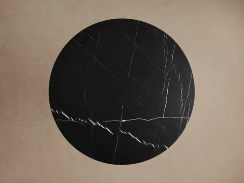 Hemmings Bistro Table Solid Stone Round Modern Minimalist Dining