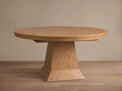 Leighton Extension Dining Table Oak Wood Rectangular Transitional Handcrafted