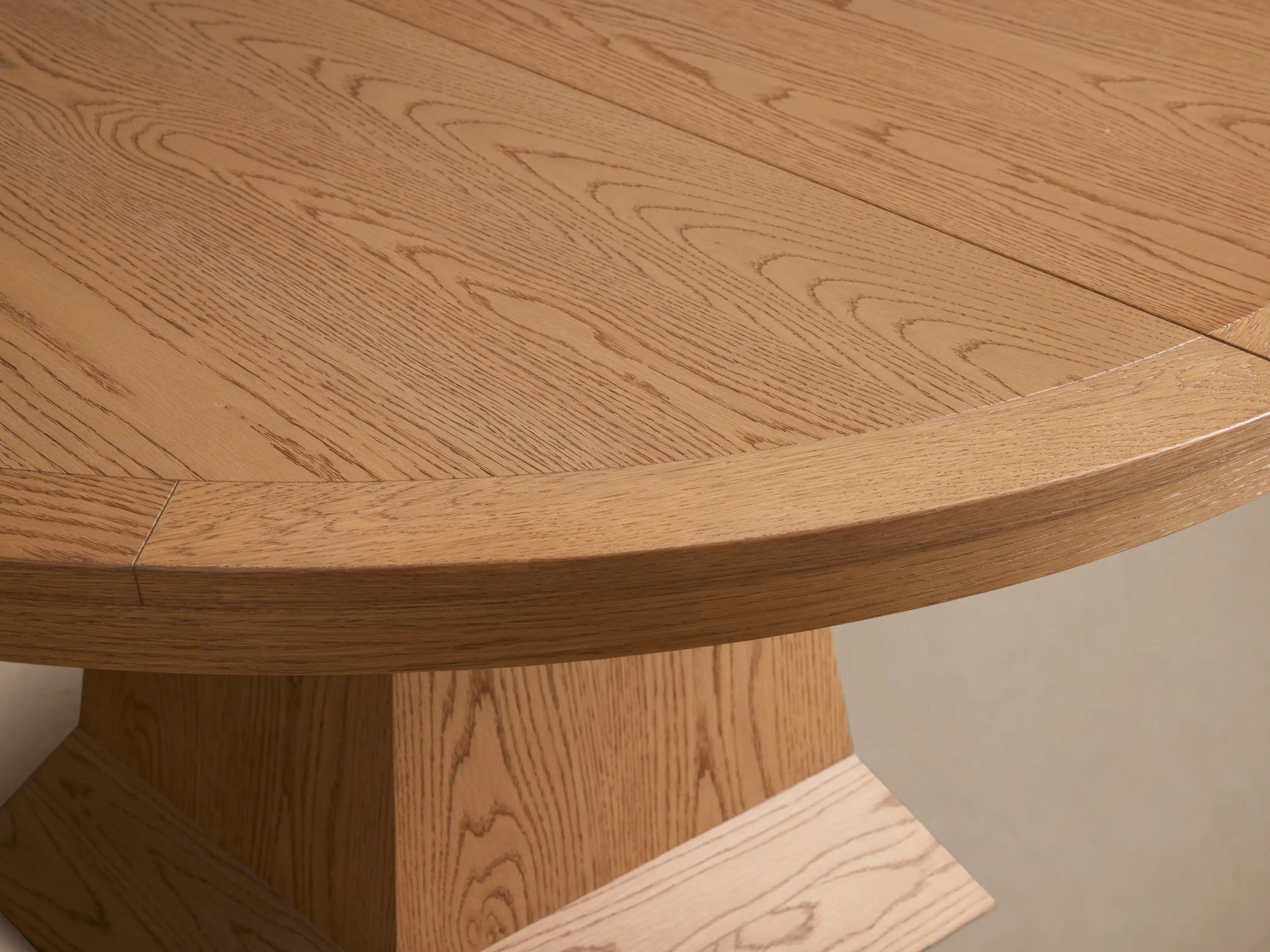 Leighton Extension Dining Table Oak Wood Rectangular Transitional Handcrafted