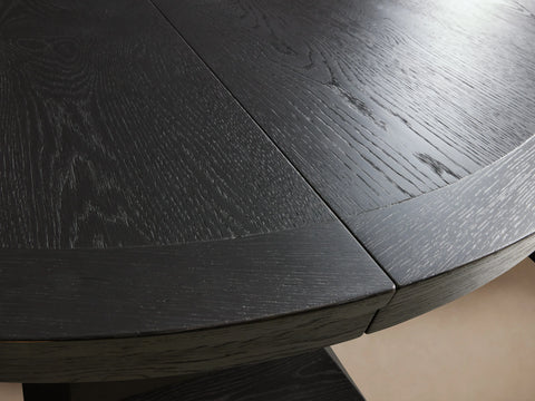 Leighton Extension Dining Table Oak Wood Rectangular Transitional Handcrafted