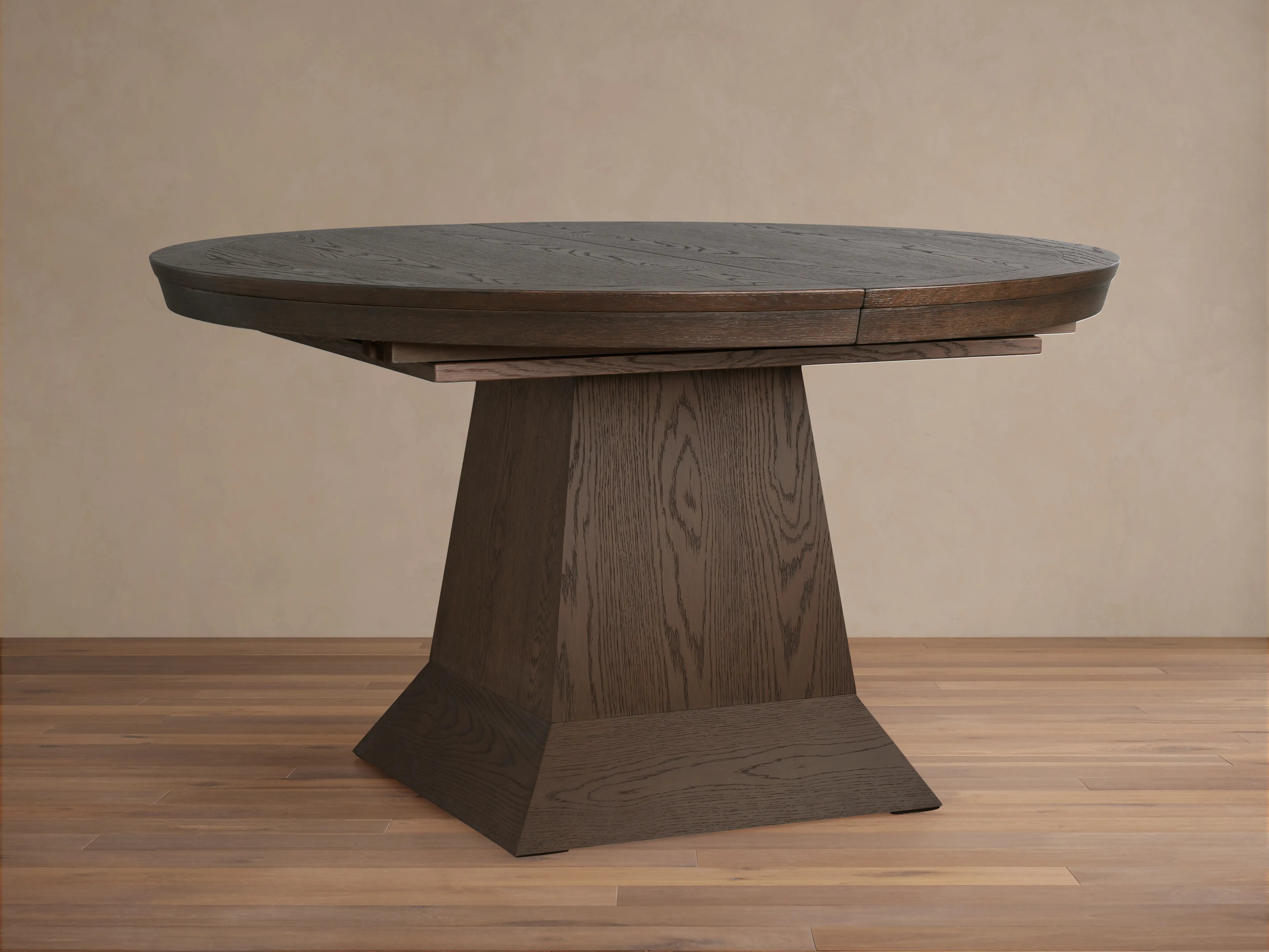 Leighton Extension Dining Table Oak Wood Rectangular Transitional Handcrafted