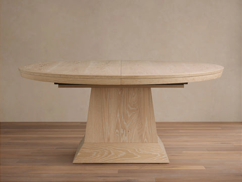 Leighton Extension Dining Table Oak Wood Rectangular Transitional Handcrafted