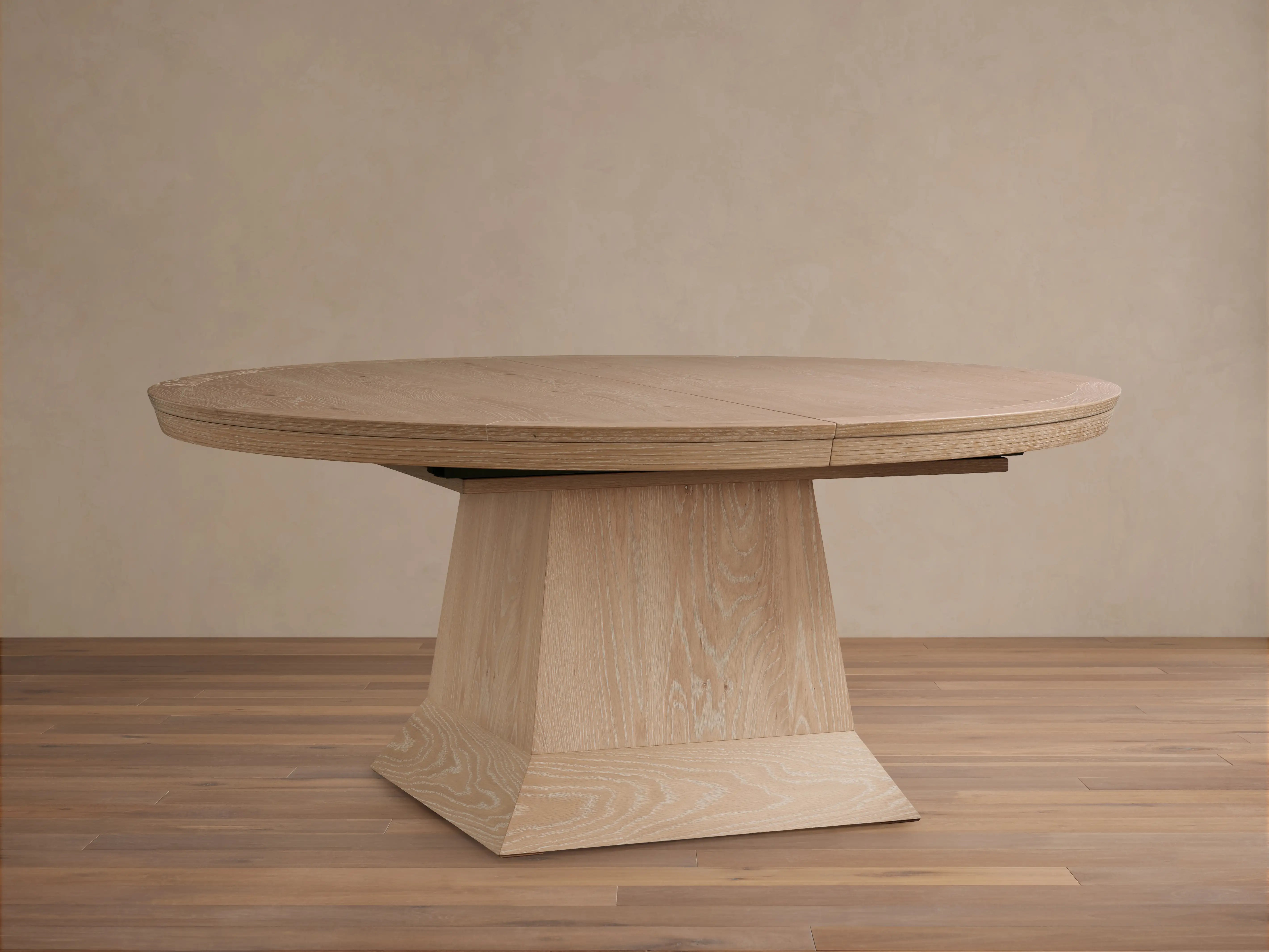 Leighton Extension Dining Table Oak Wood Rectangular Transitional Handcrafted