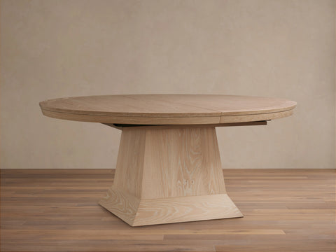 Leighton Extension Dining Table Oak Wood Rectangular Transitional Handcrafted