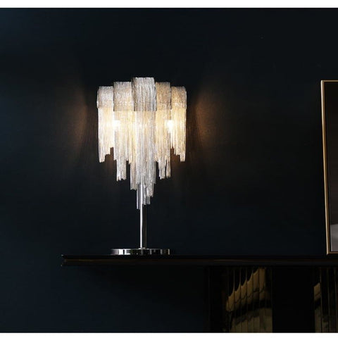 Alisa Luxury Hardware Aluminum Chain Tassel Table Lamp