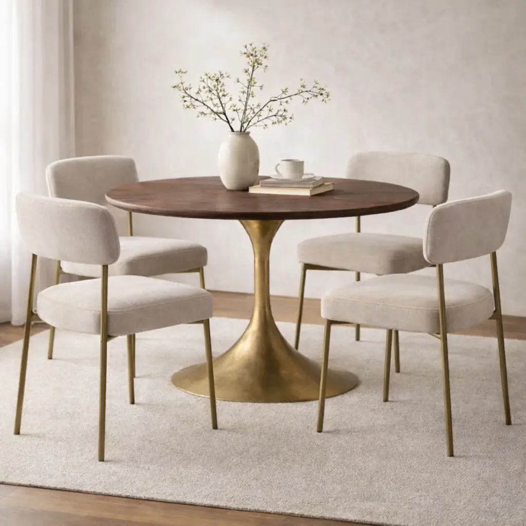 Billie Dining Chair with Performance Fabric and Iron Frame