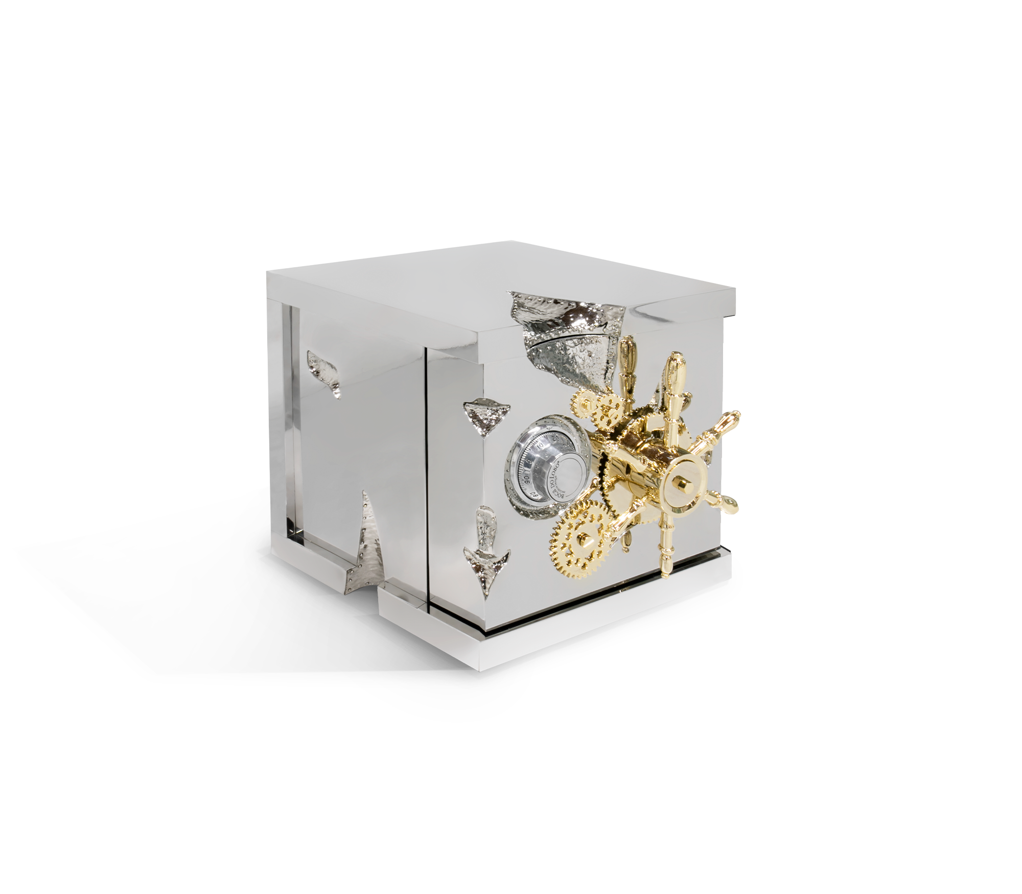Portable Jewelry Safe with Secret Dial Lock and Gold-Plated