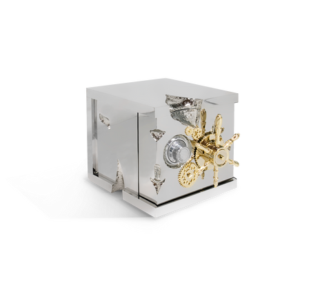 Portable Jewelry Safe with Secret Dial Lock and Gold-Plated
