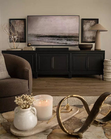 Rowan Entrance Storage Cabinet Wood TV Stand Unit Modern Sideboard with Doors
