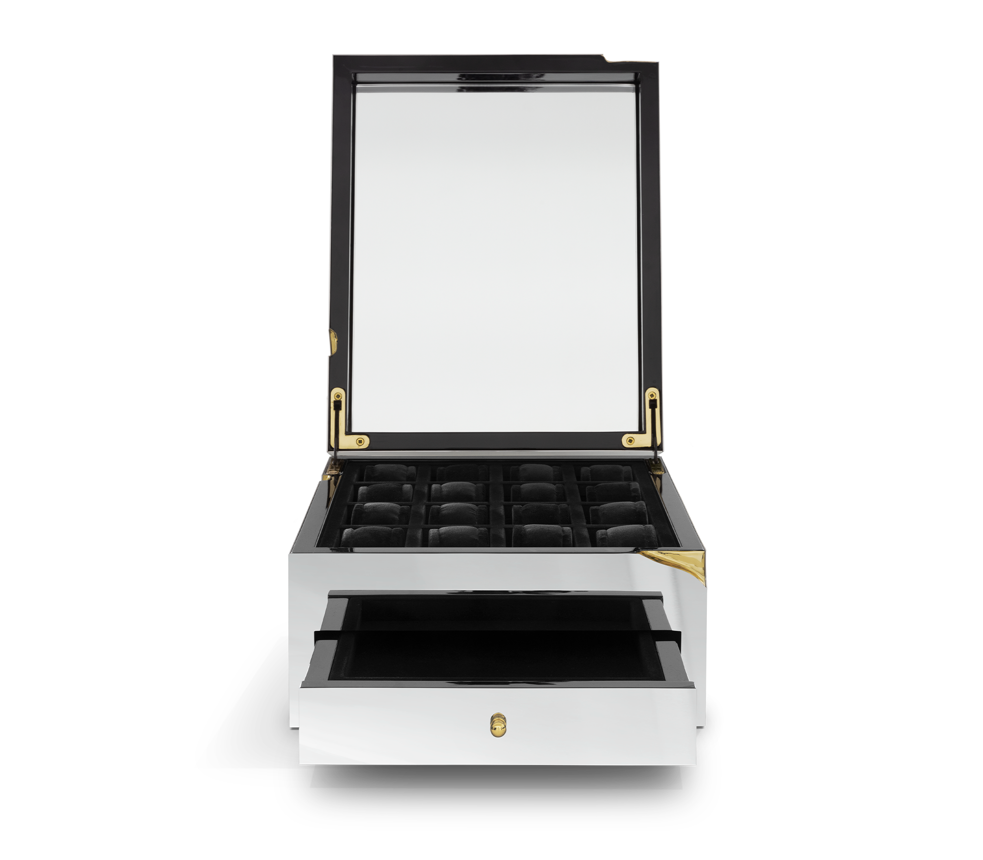 Lapiaz Watch Box with Polished Stainless Steel and Watch
