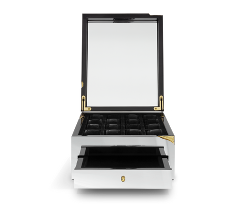 Lapiaz Watch Box with Polished Stainless Steel and Watch