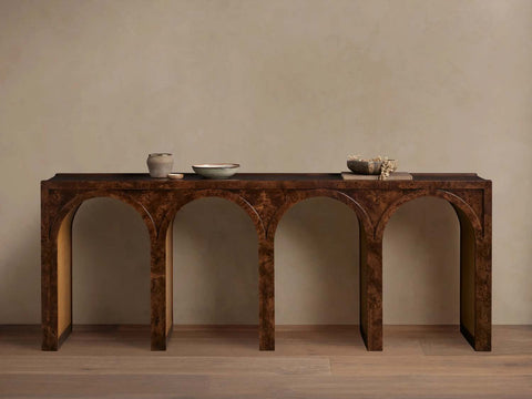Hattie Wood Console Entryway Table Arch Design Hallway Entrance Table