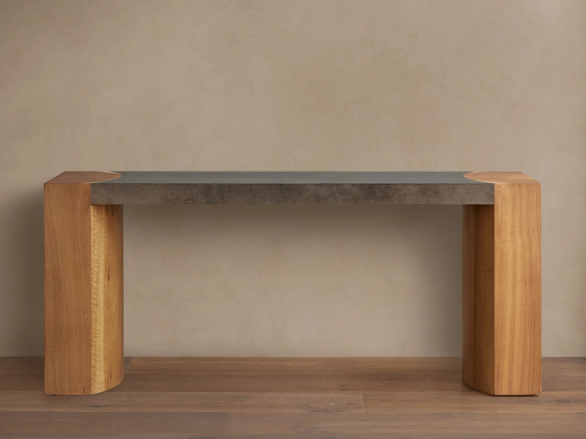 Acacius Steel Wood Console Table Handcrafted Industrial Style Living