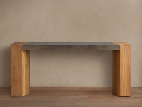 Acacius Steel Wood Console Table Handcrafted Industrial Style Living