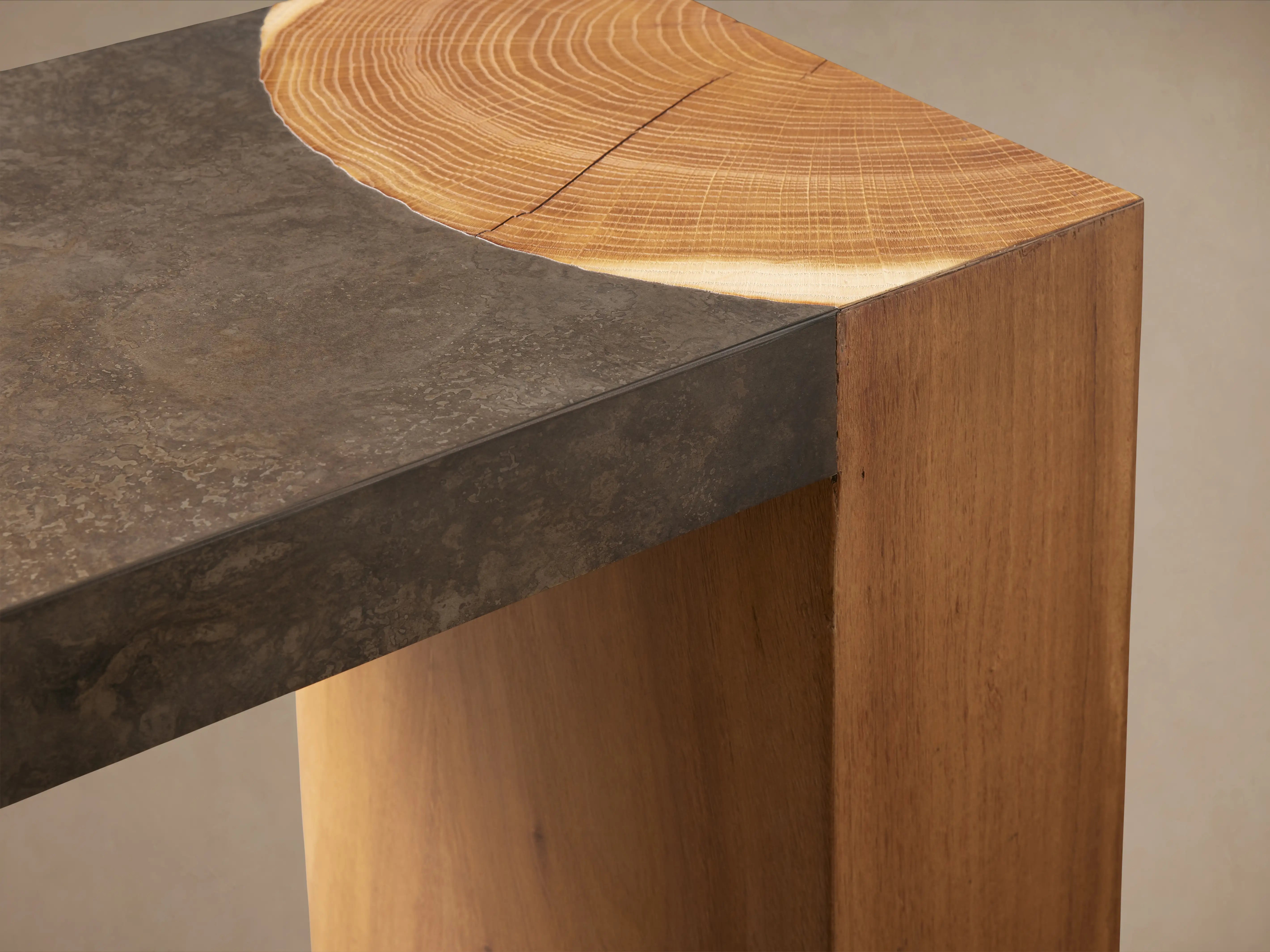 Acacius Steel Wood Console Table Handcrafted Industrial Style Living