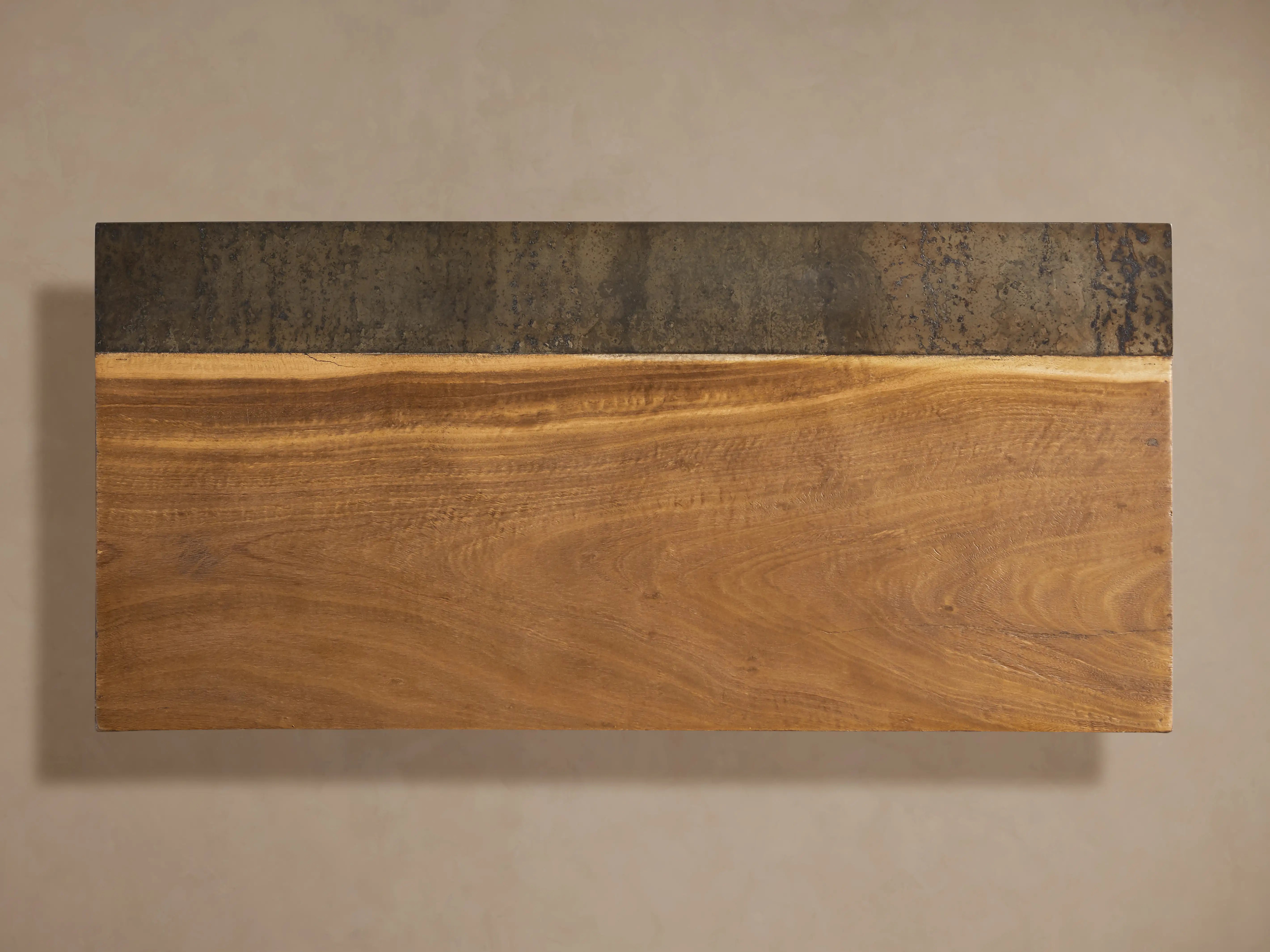 Acacius End Table Oxidized Steel Wood Industrial Artisanal Living